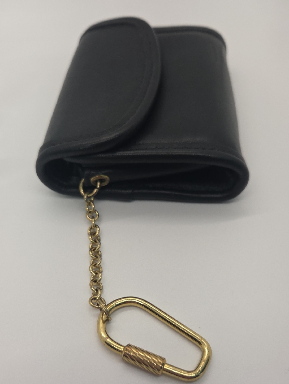 Coach Vintage Black Leather Multifunction Pouch Wallet with Gold Keychain #7219 - Picture 4 of 16